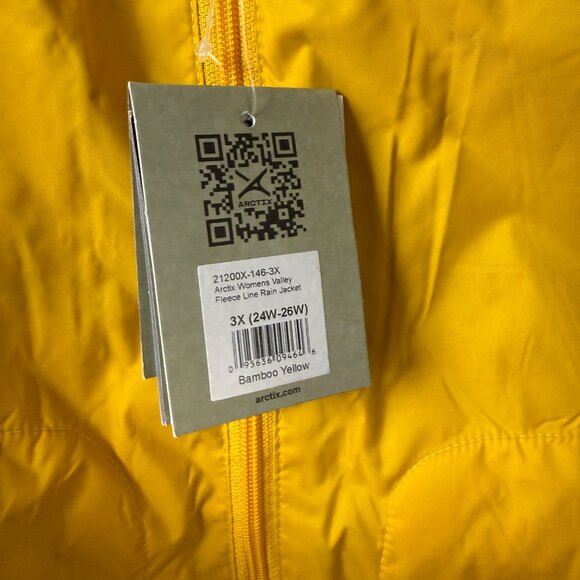 Brand New Arctix Women's Valley Fleece Lined Yellow Rain Jacket, Bamboo, 3X - Picture 13 of 13